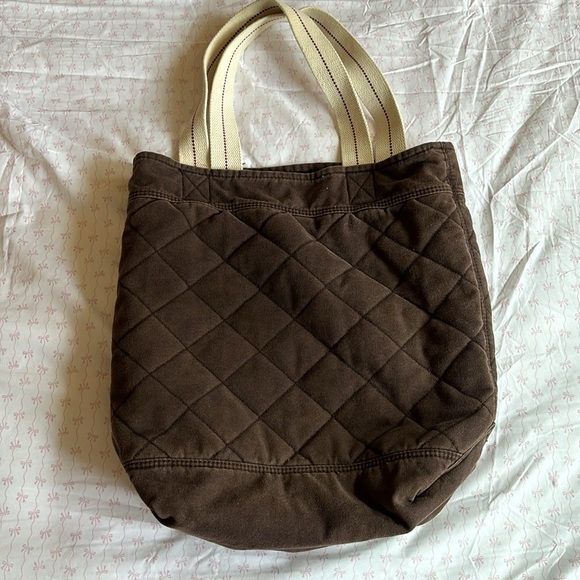 Y2K Hollister Embroidered Brown Diamonded Quilted Bag - Picture 2 of 5